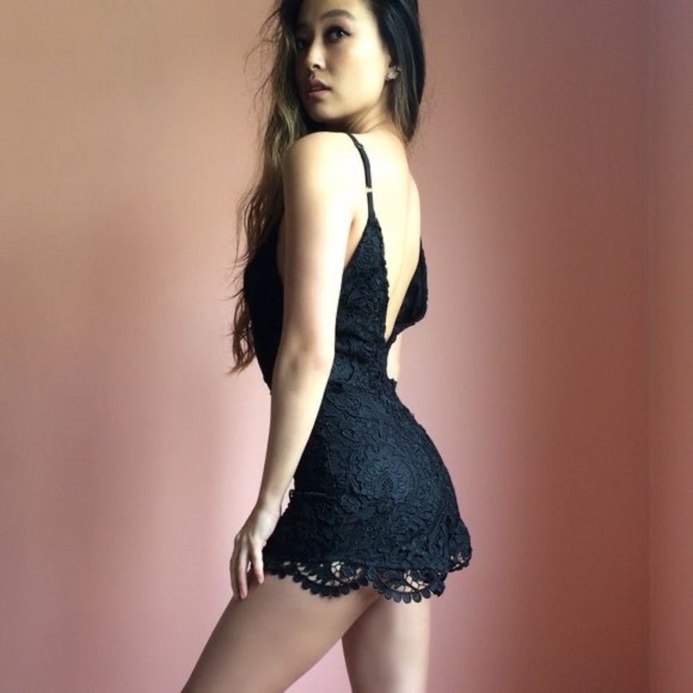 Stone Cold Fox Ryder Romper Black Lace